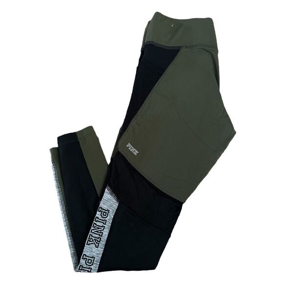 PINK Victoria Secret Green High Waist Long Ankle Yoga Athletic Legging Pants - Picture 1 of 6